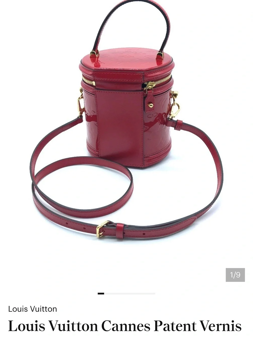 Louis Vuitton Red Patent Vernis Cannes Bucket Crossbody